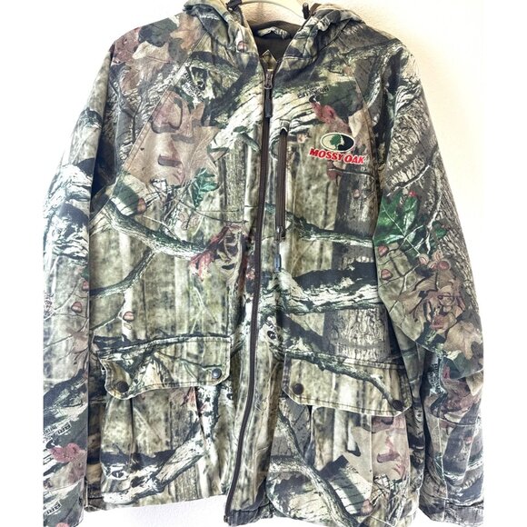 MOSSY OAK BreakUp Infinity Insulated Camo Full Zip Hooded Jacket Men's Large - Picture 1 of 15